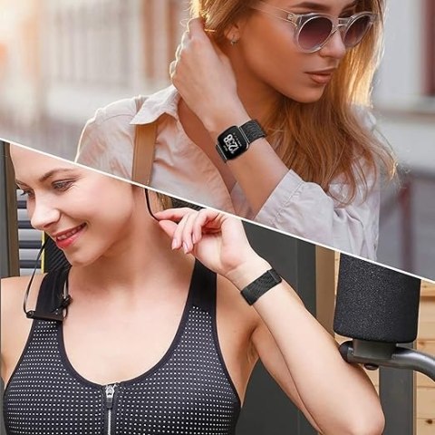 BRANSOLETA DO ZEGARKA Fitbit Versa/Versa 2/LITE CZARNA STAL SIATKA BRANSOLETA DO ZEGARKA Fitbit Versa/Versa 2/LITE CZARNA STAL SIATKA