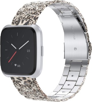 BRANSOLETA DO ZEGARKA Fitbit Versa/Versa 2/LITE PANTERKA BRĄZOWA STAL
