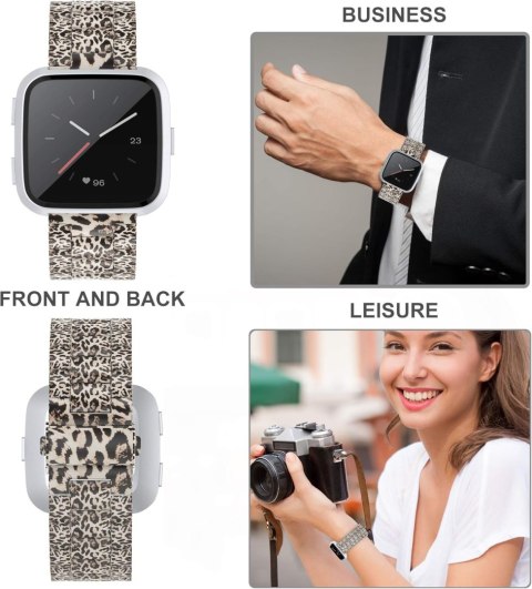 BRANSOLETA DO ZEGARKA Fitbit Versa/Versa 2/LITE PANTERKA BRĄZOWA STAL