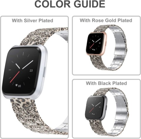 BRANSOLETA DO ZEGARKA Fitbit Versa/Versa 2/LITE PANTERKA BRĄZOWA STAL