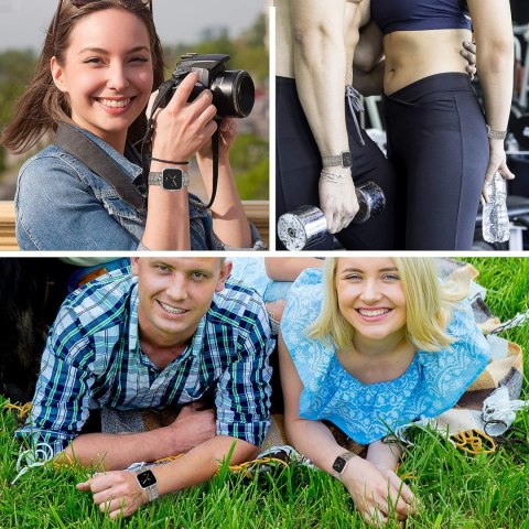 BRANSOLETA DO ZEGARKA Fitbit Versa/Versa 2/LITE PANTERKA BRĄZOWA STAL