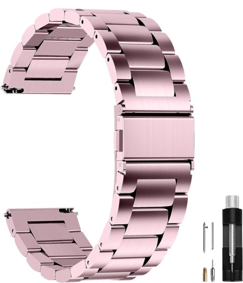 BRANSOLETA DO ZEGARKA RÓŻOWA STAL UNIWERSALNA ELEGANCKA 20mm BRANSOLETA DO ZEGARKA RÓŻOWA STAL UNIWERSALNA ELEGANCKA 20mm