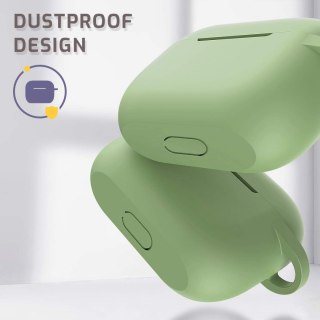 ETUI APPLE AIRPODS AIRPODS PRO ZIELONE PASTELOWE ELASTYCZNE Z ZAWIESZKĄ