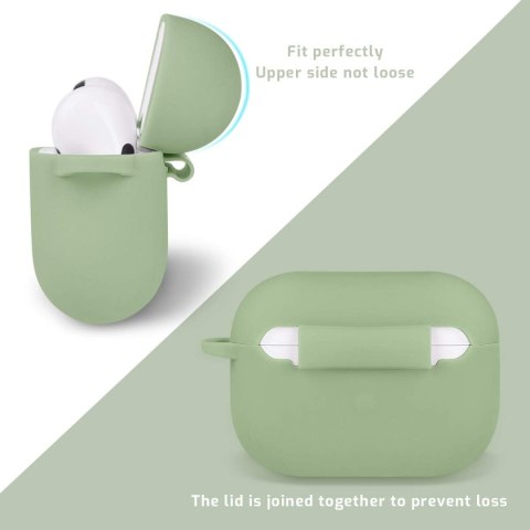 ETUI APPLE AIRPODS AIRPODS PRO ZIELONE PASTELOWE ELASTYCZNE Z ZAWIESZKĄ