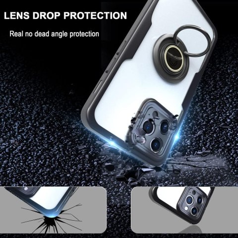 ETUI APPLE IPHONE 12 PRO PRZEZROCZYSRE CZARNA RAMKA PIERŚCIEŃ BUMPER 360° ETUI APPLE IPHONE 12 PRO PRZEZROCZYSRE CZARNA RAMKA PIERŚCIEŃ BUMPER 360°