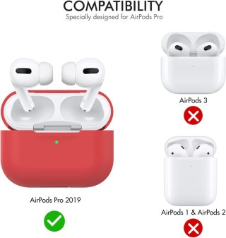 ETUI CASE AIRPODS PRO 2019 CZERWONE SILIKONOWE WYTRZYMAŁE