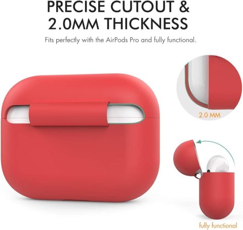 ETUI CASE AIRPODS PRO 2019 CZERWONE SILIKONOWE WYTRZYMAŁE