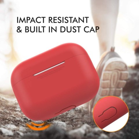 ETUI CASE AIRPODS PRO 2019 CZERWONE SILIKONOWE WYTRZYMAŁE