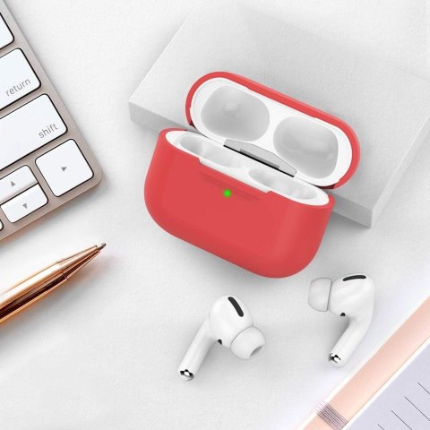 ETUI CASE AIRPODS PRO 2019 CZERWONE SILIKONOWE WYTRZYMAŁE