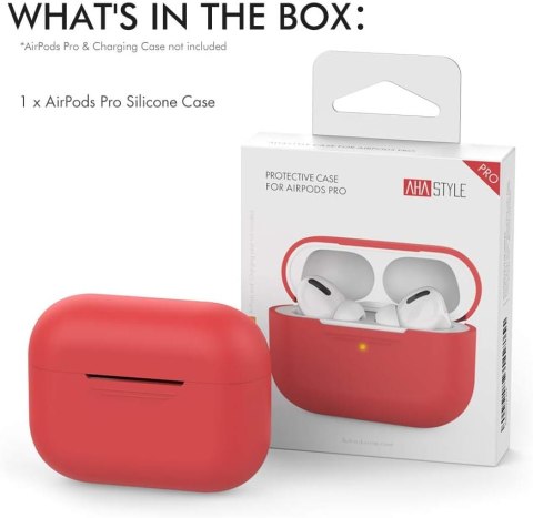 ETUI CASE AIRPODS PRO 2019 CZERWONE SILIKONOWE WYTRZYMAŁE