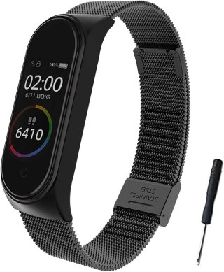 ETUI DO ZEGARKA XIAOMI MI BAND 4/3 CZARNE Z BRANSOLETĄ ZAPINANY PASEK