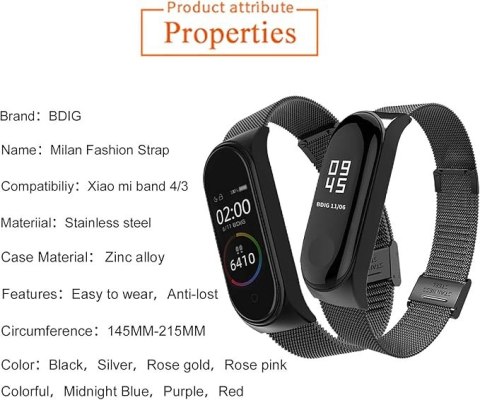 ETUI DO ZEGARKA XIAOMI MI BAND 4/3 CZARNE Z BRANSOLETĄ ZAPINANY PASEK ETUI DO ZEGARKA XIAOMI MI BAND 4/3 CZARNE Z BRANSOLETĄ ZAPINANY PASEK
