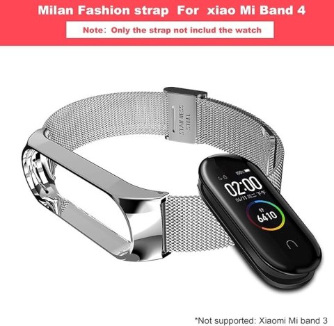 ETUI DO ZEGARKA XIAOMI MI BAND 4/3 SREBRNE Z BRANSOLETĄ ZAPINANY PASEK ETUI DO ZEGARKA XIAOMI MI BAND 4/3 SREBRNE Z BRANSOLETĄ ZAPINANY PASEK