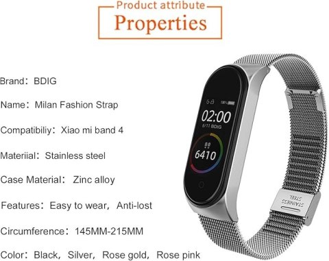 ETUI DO ZEGARKA XIAOMI MI BAND 4/3 SREBRNE Z BRANSOLETĄ ZAPINANY PASEK ETUI DO ZEGARKA XIAOMI MI BAND 4/3 SREBRNE Z BRANSOLETĄ ZAPINANY PASEK