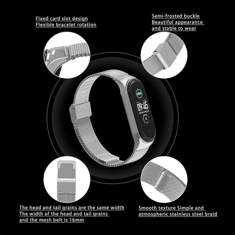 ETUI DO ZEGARKA XIAOMI MI BAND 5/4/3/ SMART BAND 6 SREBRNE Z BRANSOLETĄ ETUI DO ZEGARKA XIAOMI MI BAND 5/4/3/ SMART BAND 6 SREBRNE Z BRANSOLETĄ