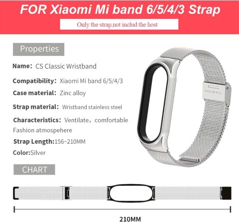 ETUI DO ZEGARKA XIAOMI MI BAND 5/4/3/ SMART BAND 6 SREBRNE Z BRANSOLETĄ ETUI DO ZEGARKA XIAOMI MI BAND 5/4/3/ SMART BAND 6 SREBRNE Z BRANSOLETĄ