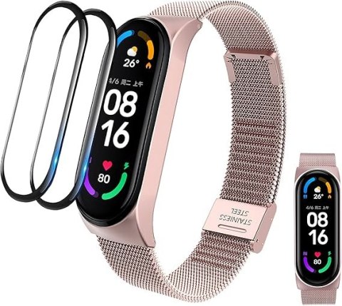 ETUI DO ZEGARKA XIAOMI MI BAND 6/5 RÓŻOWE Z BRANSOLETĄ +2x FOLIA OCHRONNA ETUI DO ZEGARKA XIAOMI MI BAND 6/5 RÓŻOWE Z BRANSOLETĄ +2x FOLIA OCHRONNA