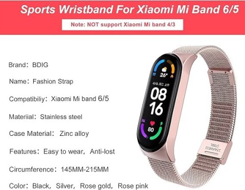 ETUI DO ZEGARKA XIAOMI MI BAND 6/5 RÓŻOWE Z BRANSOLETĄ +2x FOLIA OCHRONNA ETUI DO ZEGARKA XIAOMI MI BAND 6/5 RÓŻOWE Z BRANSOLETĄ +2x FOLIA OCHRONNA