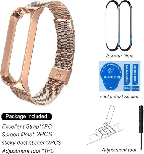 ETUI DO ZEGARKA XIAOMI MI BAND 6/5 RÓŻOWE Z BRANSOLETĄ +2x FOLIA OCHRONNA ETUI DO ZEGARKA XIAOMI MI BAND 6/5 RÓŻOWE Z BRANSOLETĄ +2x FOLIA OCHRONNA