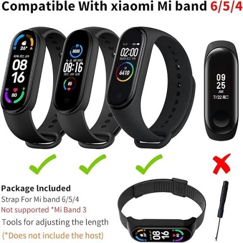 ETUI DO ZEGARKA XIAOMI MI BAND 6/5/4 CZARNE Z BRANSOLETĄ STAL NIERDZEWNA ETUI DO ZEGARKA XIAOMI MI BAND 6/5/4 CZARNE Z BRANSOLETĄ STAL NIERDZEWNA