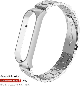 ETUI DO ZEGARKA XIAOMI MI BAND 6/5/4 SREBRNE Z BRANSOLETĄ STAL NIERDZEWNA