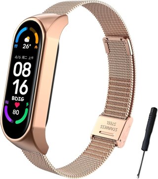 ETUI DO ZEGARKA XIAOMI MI BAND 6/5/4 ZŁOTE Z BRANSOLETĄ ZAPINANY PASEK