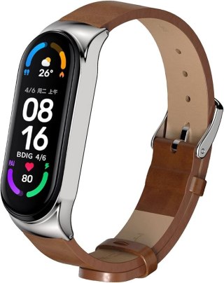 ETUI DO ZEGARKA XIAOMI MI BAND 6/5/4/3/ BRĄZOWE IMITACJA SKÓRY ELEGANCKIE