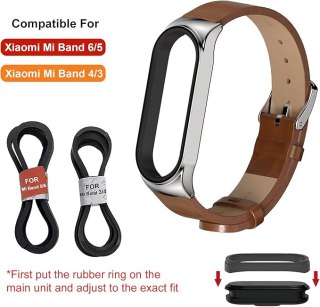 ETUI DO ZEGARKA XIAOMI MI BAND 6/5/4/3/ BRĄZOWE IMITACJA SKÓRY ELEGANCKIE