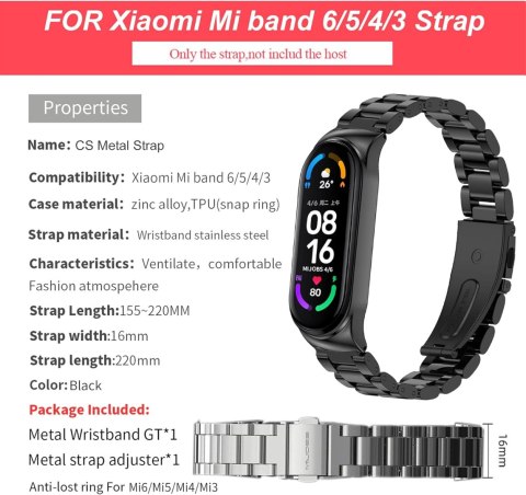 ETUI DO ZEGARKA XIAOMI MI BAND 6/5/4/3 CZARNE Z BRANSOLETĄ STAL NIERDZEWNA ETUI DO ZEGARKA XIAOMI MI BAND 6/5/4/3 CZARNE Z BRANSOLETĄ STAL NIERDZEWNA