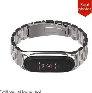 ETUI DO ZEGARKA XIAOMI MI BAND 7 SREBRNE Z BRANSOLETĄ STAL NIERDZEWNA