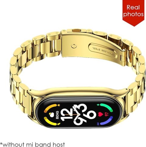 ETUI DO ZEGARKA XIAOMI MI BAND 7 ZŁOTE Z BRANSOLETĄ PASEK STAL NIERDZEWNA ETUI DO ZEGARKA XIAOMI MI BAND 7 ZŁOTE Z BRANSOLETĄ PASEK STAL NIERDZEWNA