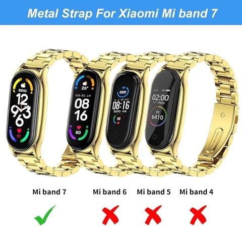 ETUI DO ZEGARKA XIAOMI MI BAND 7 ZŁOTE Z BRANSOLETĄ PASEK STAL NIERDZEWNA ETUI DO ZEGARKA XIAOMI MI BAND 7 ZŁOTE Z BRANSOLETĄ PASEK STAL NIERDZEWNA