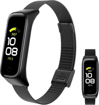 ETUI DO ZEGARKA SAMSUNG GALAXY FIT 2 CZARNE Z BRANSOLETĄ PASEK STAL