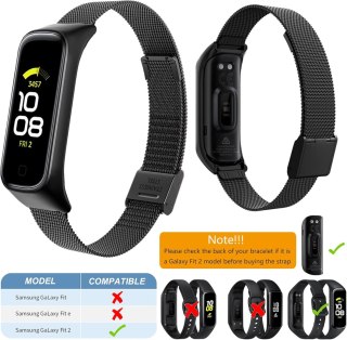 ETUI DO ZEGARKA SAMSUNG GALAXY FIT 2 CZARNE Z BRANSOLETĄ PASEK STAL
