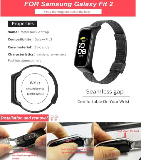 ETUI DO ZEGARKA SAMSUNG GALAXY FIT 2 CZARNE Z BRANSOLETĄ PASEK STAL ETUI DO ZEGARKA SAMSUNG GALAXY FIT 2 CZARNE Z BRANSOLETĄ PASEK STAL