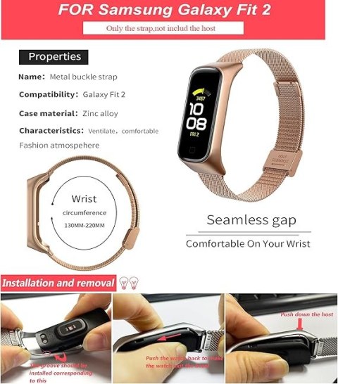 ETUI DO ZEGARKA SAMSUNG GALAXY FIT 2 ZŁOTE Z BRANSOLETĄ ZAPINANY PASEK ETUI DO ZEGARKA SAMSUNG GALAXY FIT 2 ZŁOTE Z BRANSOLETĄ ZAPINANY PASEK