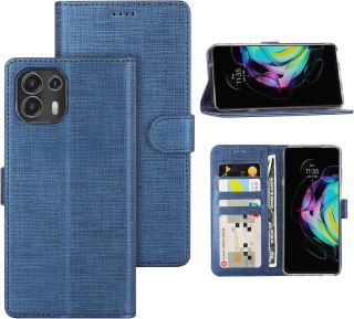 ETUI MOTOROLA EDGE 20 LITE GRANATOWE ZAMYKANE Z KLAPKA OCHRONNE WYTRZYMAŁE