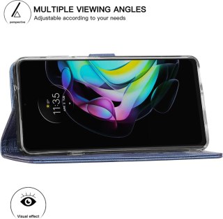 ETUI MOTOROLA EDGE 20 LITE GRANATOWE ZAMYKANE Z KLAPKA OCHRONNE WYTRZYMAŁE