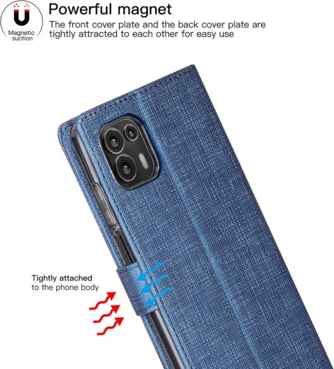 ETUI MOTOROLA EDGE 20 LITE GRANATOWE ZAMYKANE Z KLAPKA OCHRONNE WYTRZYMAŁE