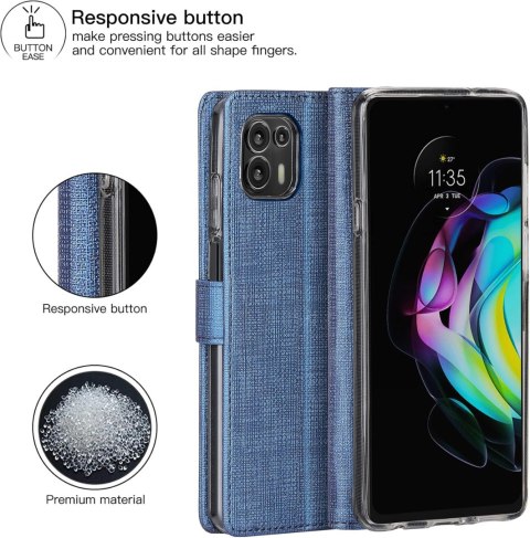 ETUI MOTOROLA EDGE 20 LITE GRANATOWE ZAMYKANE Z KLAPKA OCHRONNE WYTRZYMAŁE