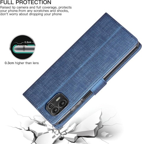 ETUI MOTOROLA EDGE 20 LITE GRANATOWE ZAMYKANE Z KLAPKA OCHRONNE WYTRZYMAŁE