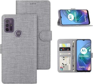 ETUI MOTOROLA MOTO G30 / G20 / G10 SZARE ZAMYKANE Z KLAPKĄ WYTRZYMAŁE