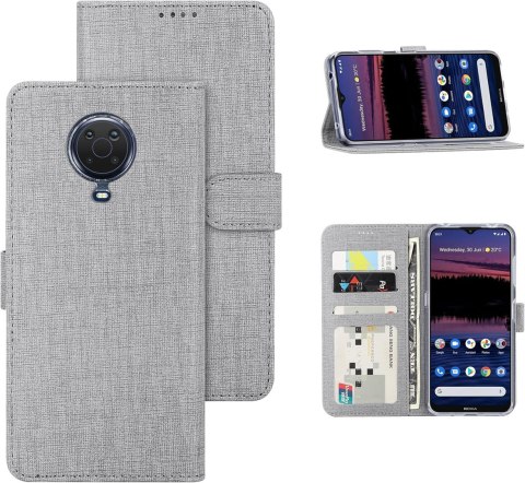 ETUI NOKIA G20 SZARNE ZAMYKANE Z KLAPKĄ MIEJSCE NA KARTY WYTRZYMAŁE SOLIDNE