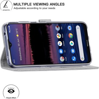 ETUI NOKIA G20 SZARNE ZAMYKANE Z KLAPKĄ MIEJSCE NA KARTY WYTRZYMAŁE SOLIDNE