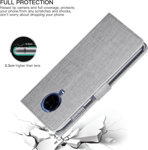 ETUI NOKIA G20 SZARNE ZAMYKANE Z KLAPKĄ MIEJSCE NA KARTY WYTRZYMAŁE SOLIDNE