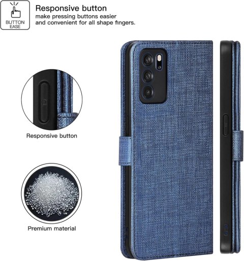 ETUI OPPO RENO 6 5G GRANATOWE NIEBIESKIE ZAMYKANE Z KLAPKĄ OCHRONNE
