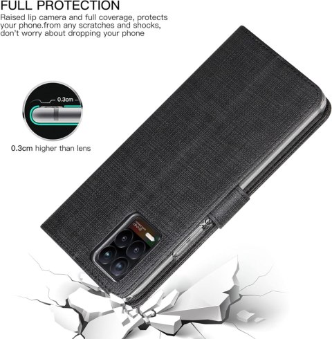 ETUI REALME 8 PRO CZARNE MIEJSCE NA KARTY ZAMYKANE Z KLAPKĄ OCHRONNE