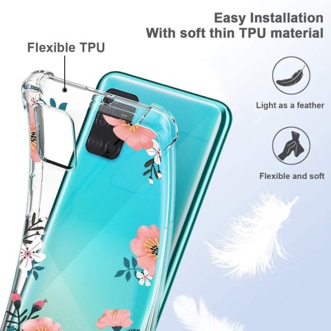 ETUI SAMSUNG GALAXY A71 5G PRZEZROCZYSTE KOLOROWE RÓŻOWE KWIATY PLECKI ETUI SAMSUNG GALAXY A71 5G PRZEZROCZYSTE KOLOROWE RÓŻOWE KWIATY PLECKI