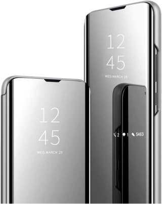 ETUI SAMSUNG GALAXY S20 FE 5G SREBRNE LUSTRZANE ZAMYKANE Z KLAPKĄ SOLIDNE