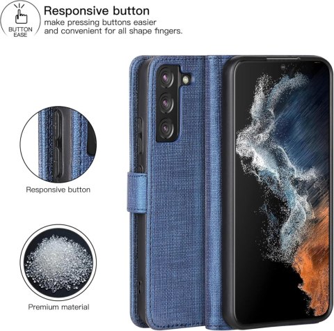 ETUI SAMSUNG GALAXY S22+ NIEBIEKSIE GRANATOWE ZAMYKANE Z KLAPKĄ OCHRONNE